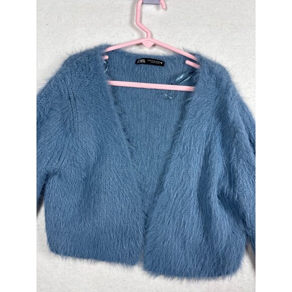 Zara Fluffy Open Front Cardigan Sweater Eur S / Usa S / Mex 26 Made In China - Picture 2 of 9